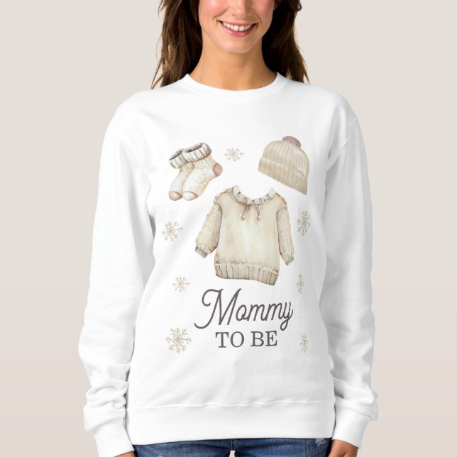 Sweatshirt Future Maman Futur Maman Baby Shower d'Hiver (Devant)