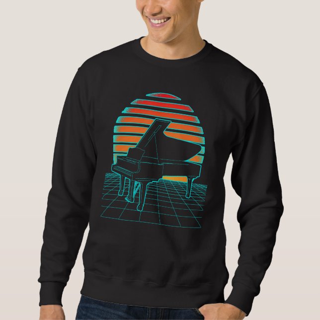 Sweatshirt Futurisme De Piano De Vague Rétro Géométrique Pour (Devant)