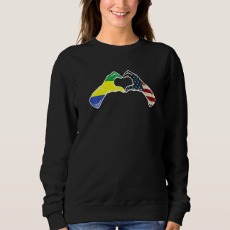 Sweatshirt Gabon American USA Flag  USA Gabonese Heart
