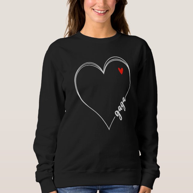 Sweatshirt Gaga mignonne Avec Coeur Fille Femmes Maman Mère (Devant)