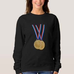 Sweatshirt Gagnants et champions - Médailles d'or amusantes