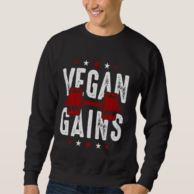 Sweatshirt Gains végétariens Salle de gym végétarienne (Devant)