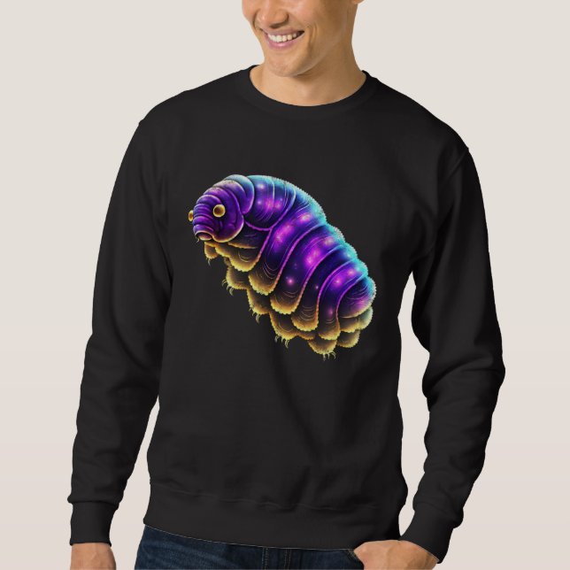 Sweatshirt Galactic tardigrade universe cosmos water bear vin (Devant)