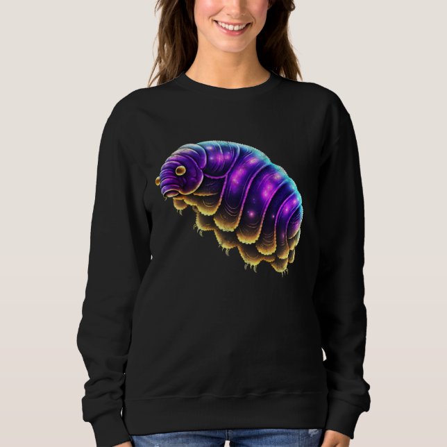 Sweatshirt Galactic tardigrade universe cosmos water bear vin (Devant)