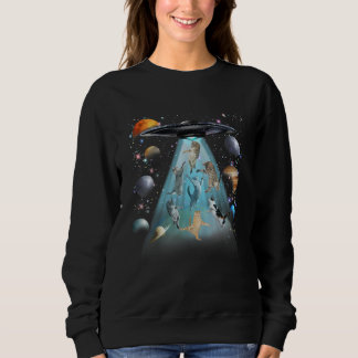 Sweatshirt Galaxy Cat Swimming T-Shirt | Cute Astronaut Cats 
