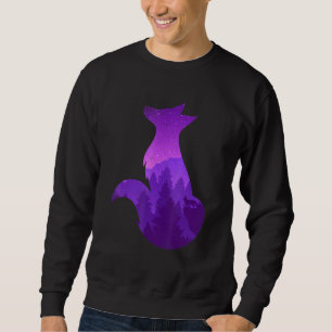 Sweatshirt Galaxy Forêt de nuit Nature Arbres Faune Animal S