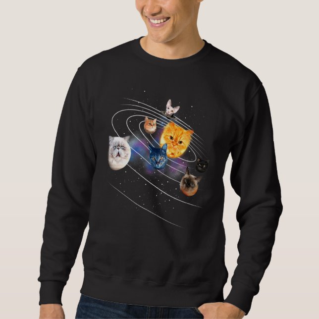 Sweatshirt Galaxy Kitten Planètes Solaire Soleil Terre Pluto  (Devant)