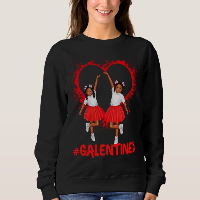 Sweatshirt Galentines Day Fun Cute Brown Skin Girls Best Girl (Devant)