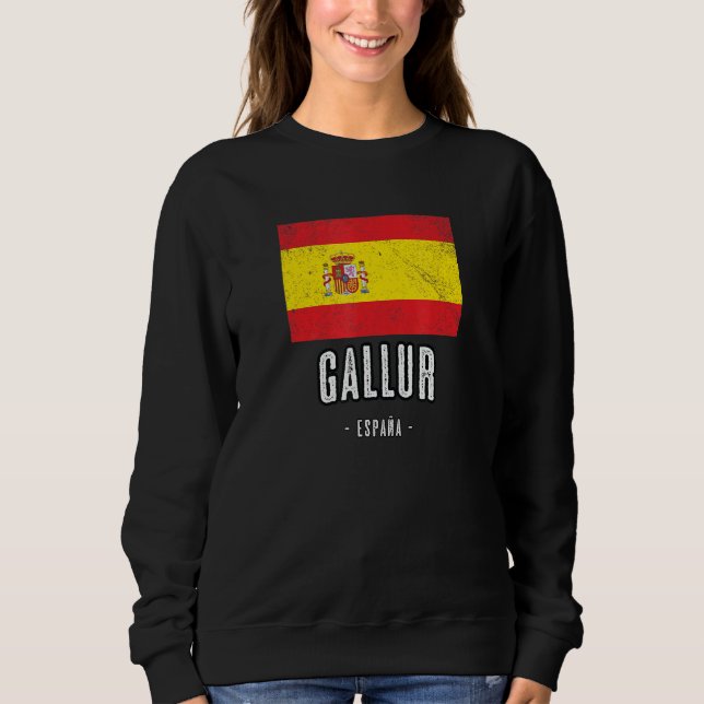 Sweatshirt Gallur Espagne Es Drapeau Ville Bandera Ropa (Devant)
