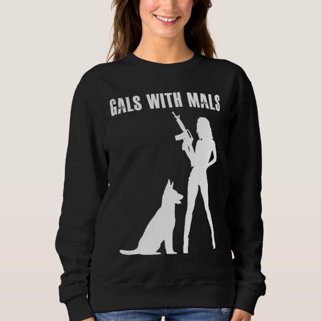 Sweatshirt Gals With Mals  Belgian Malinois   For Women (Devant)