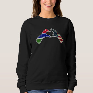 Sweatshirt Gambia American USA Flag - USA Gambian Heart Premi