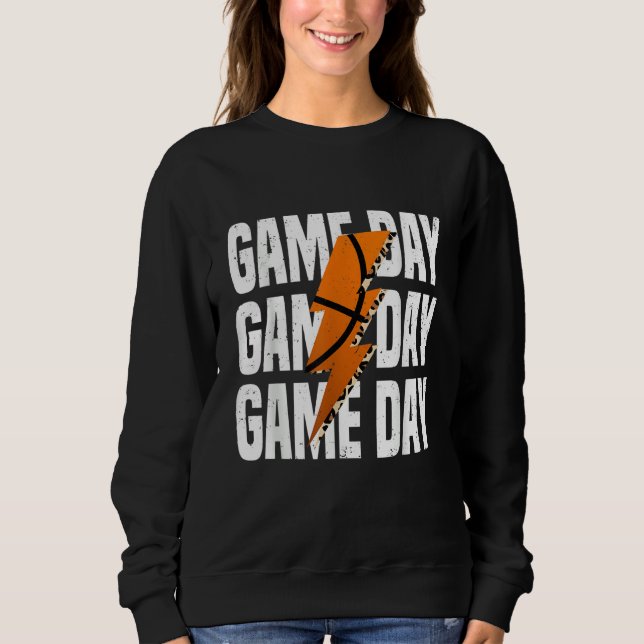 Sweatshirt Game Day Basketball Leopard Lightning (Devant)
