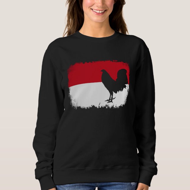 Sweatshirt Game fowl vintage Indonesia Indonesian flag rooste (Devant)