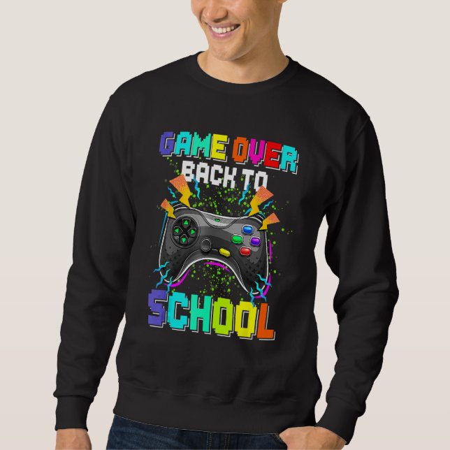 Sweatshirt Game Over Back To School Video Game Leveled Up Boy (Devant)