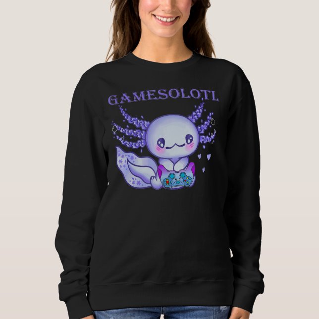 Sweatshirt Gamer Axolotl Cute Axolotl Jeu Vidéo (Devant)