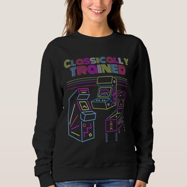 Sweatshirt Gamer classique Retro Old School Arcade (Devant)