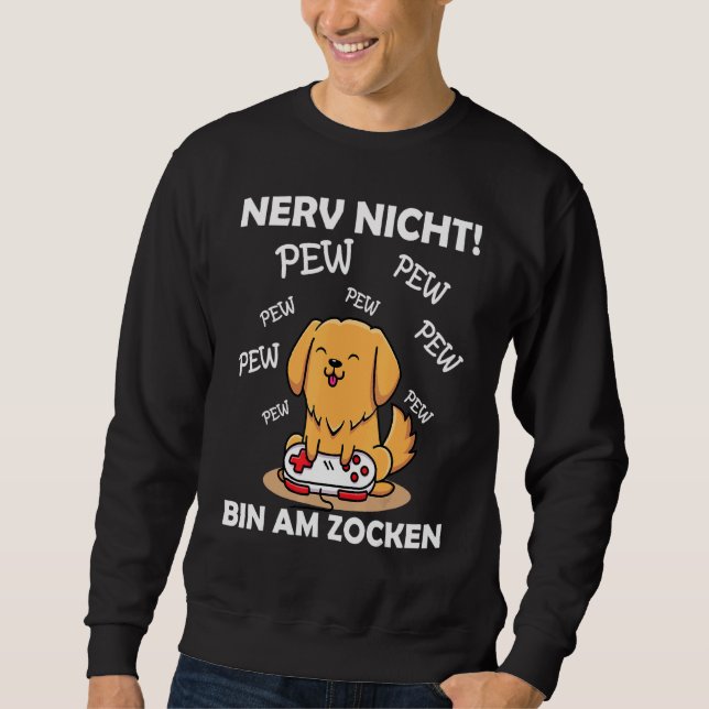 Sweatshirt Gamer Dire Jeu Chien Jeu Casque Gamer Nerd (Devant)