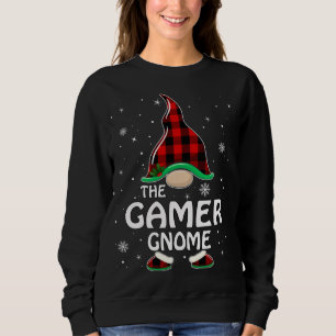 Sweatshirt Gamer Gnome Buffalo Plaid Matching Family Christma