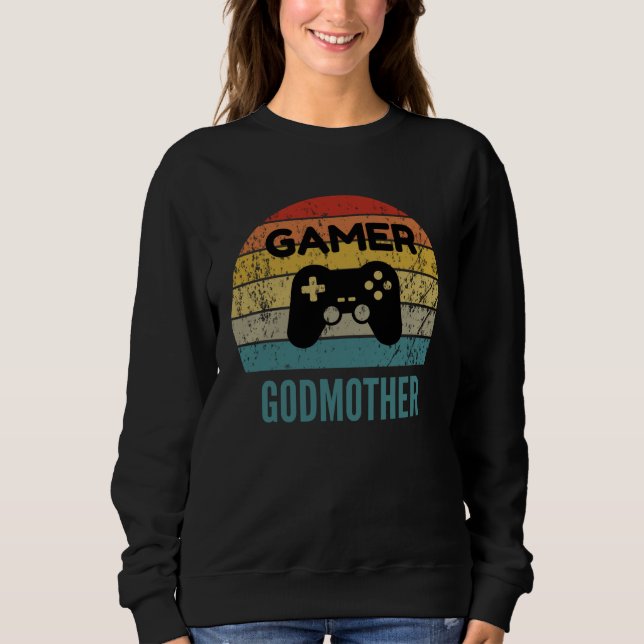 Sweatshirt Gamer Godmother Vintage 60s 70s Console Controller (Devant)