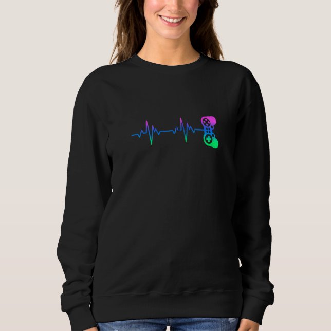 Sweatshirt Gamer Heartbeat Video Game Controller Nerdy Gamer (Devant)