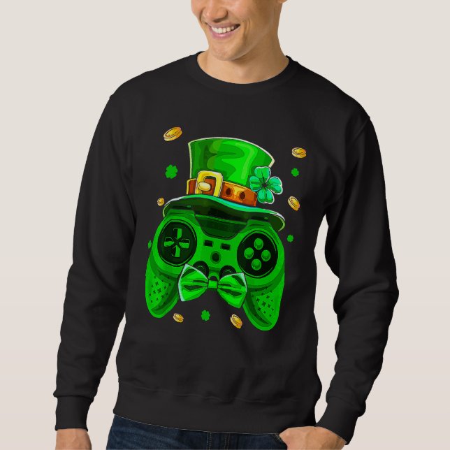 Sweatshirt Gamer Jour de la Saint Patrick Irish Contrôleur je (Devant)