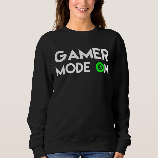 Sweatshirt Gamer Mode on Clothes heartbeat play video Games c (Devant)