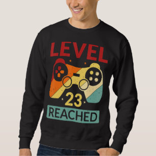 Sweatshirt Gamer Niveau 23 Atteint 23ème Anniversaire 1