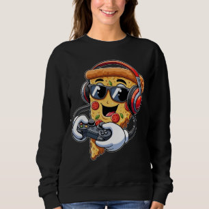 Sweatshirt Gamer Pizza Jeux Vidéo Garçon Enthousiaste Gamer A