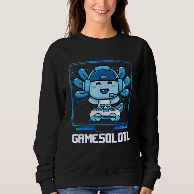 Sweatshirt Gamesolotl Gamer Axolotl Playing Video Games  Boys (Devant)