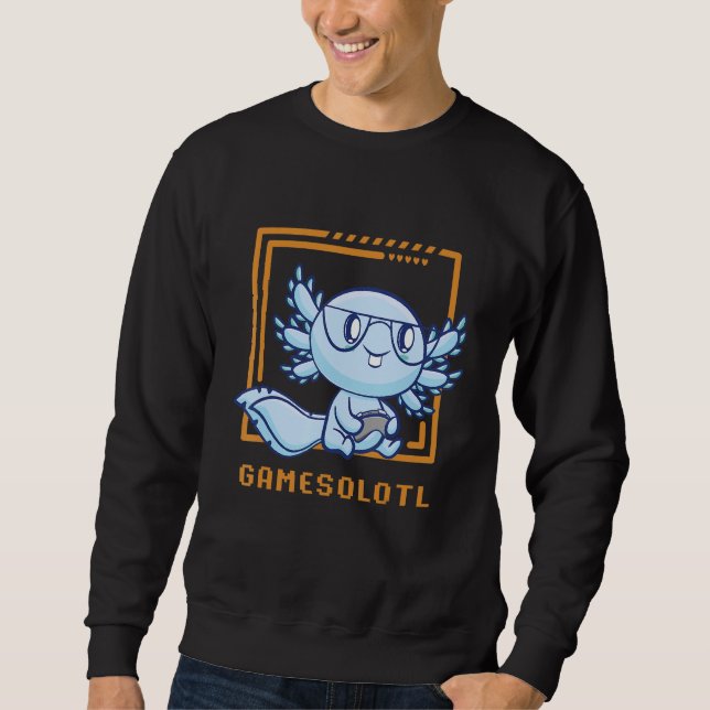 Sweatshirt Gamesolotl Gamer Axolotl Playing Video Games Walki (Devant)
