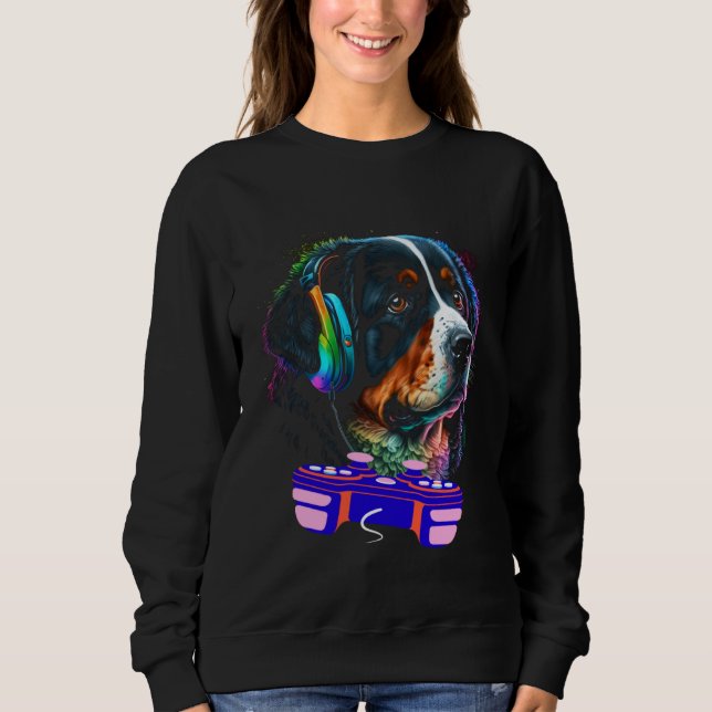Sweatshirt Gaming Bernese Mountain Dog Player Video Gamer  Me (Devant)