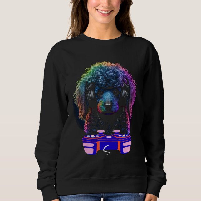 Sweatshirt Gaming Poodle Dog Player Animal Video Gamer  Men K (Devant)