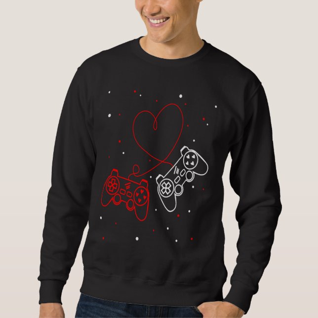 Sweatshirt Gaming Valentine Video Games Funny Gamers Cute Hea (Devant)