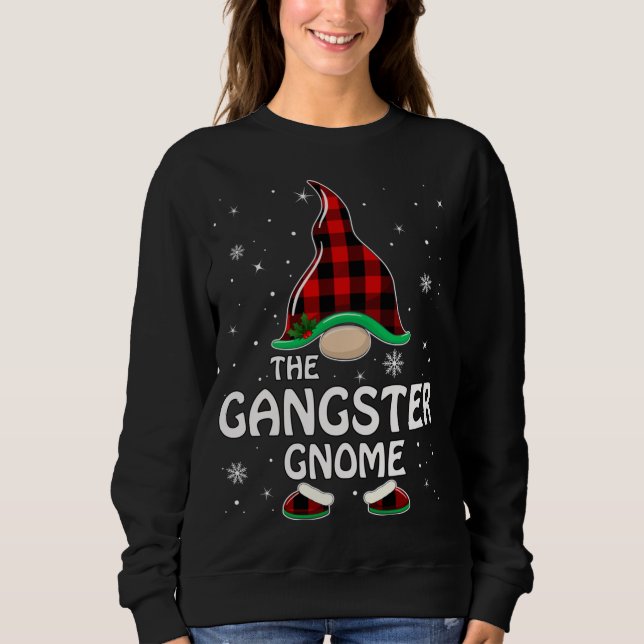 Sweatshirt Gangster Gnome Buffalo Plaid Matching Family Chris (Devant)