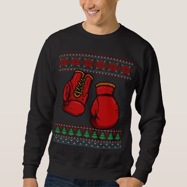 Sweatshirt Gants de boxe Vilain doux Noël (Devant)