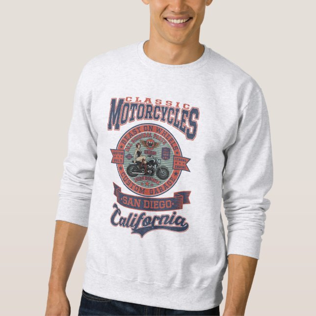 SWEATSHIRT GARAGE PERSONNALISÉ MOTORCYCLE (Devant)