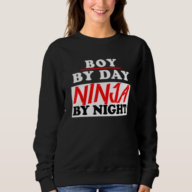 Sweatshirt Garçon Par Jour Ninja Par Night Jeu Ninja (Devant)
