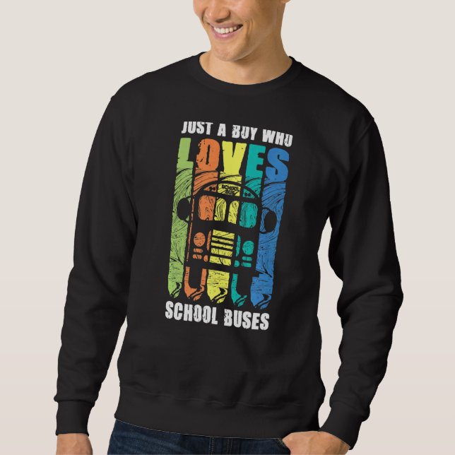 Sweatshirt Garçon qui aime l'école de chauffeur de bus transp (Devant)