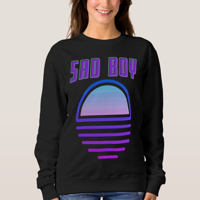 Sweatshirt Garçon Triste Vaporwave Rétro 90 80 Esthétique (Devant)