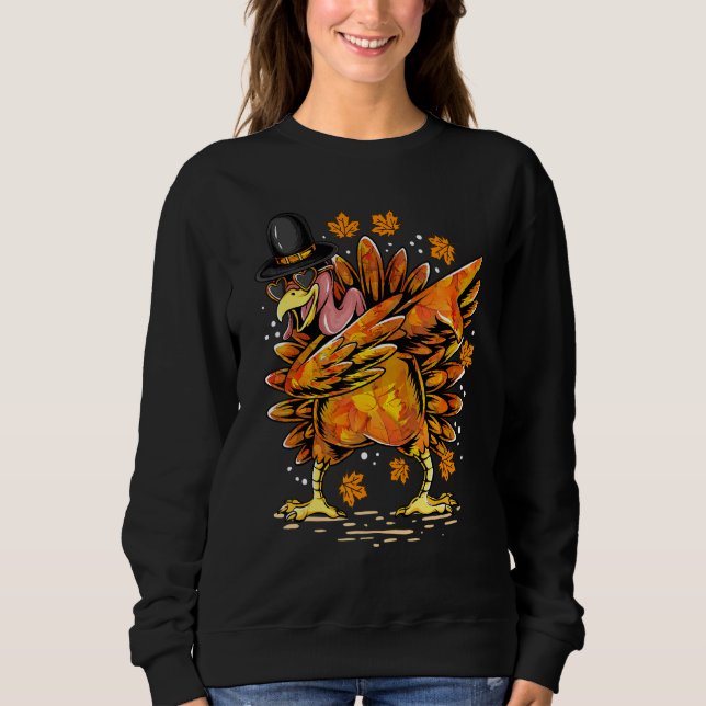 Sweatshirt Garçons & Filles Thanksgiving Danse Dabbing Turqui (Devant)