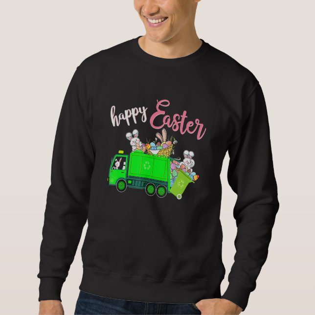 Sweatshirt Garçons Oeufs de Pâques Bunnies Joyeux Garb d'équi (Devant)