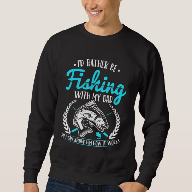 Sweatshirt Garçons Pêche Enfants Poisson Papa Son Corresponda (Devant)
