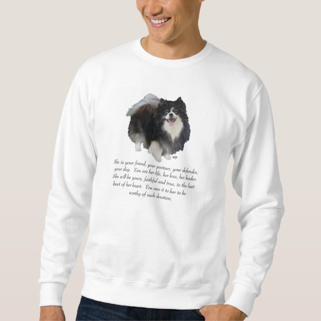 Sweatshirt Garde de Pomeranian Femelle (Devant)