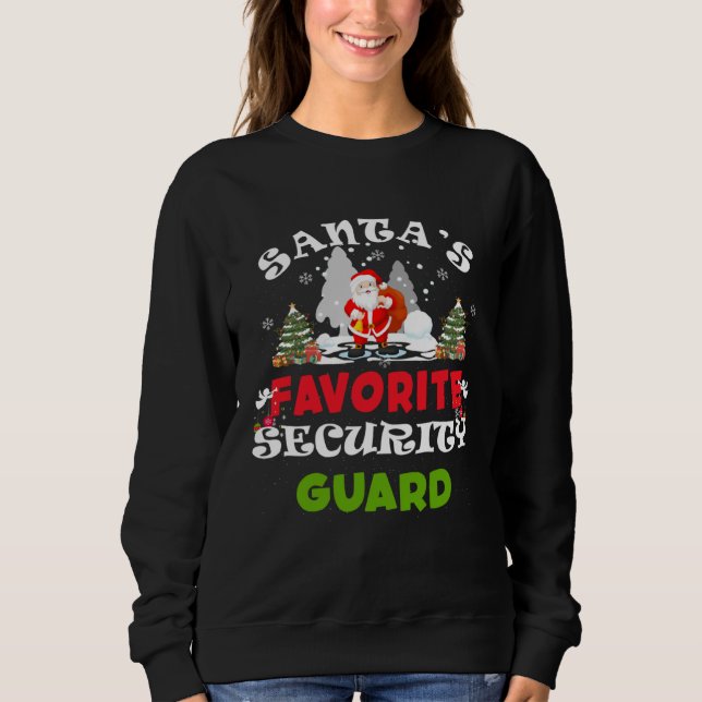 Sweatshirt Garde de sécurité préféré du Père Noël drôle de ca (Devant)