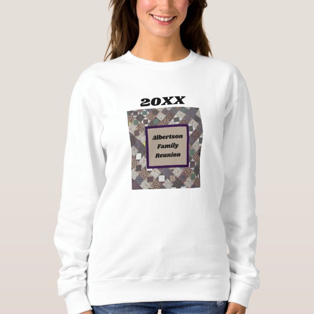 Sweatshirt Garde photo Quilt Reunion Family Patchwork (Devant)