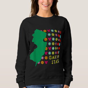 Sweatshirt Garden State NJ Pretty Flowers New Jersey Carte gr