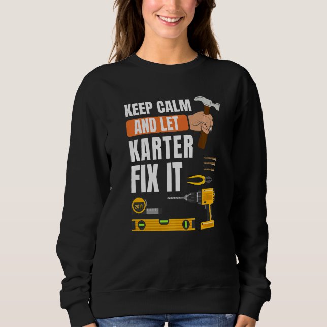 Sweatshirt Gardez Le Calme Et Laissez Karter Le Corriger Hand (Devant)