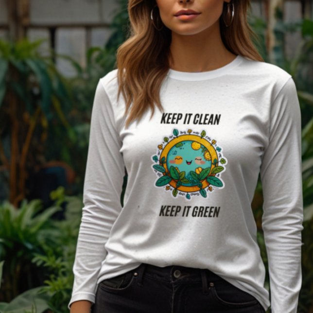 Sweatshirt Gardez-le propre et vert | Sweat-shirt pour femmes (Créateur téléchargé)