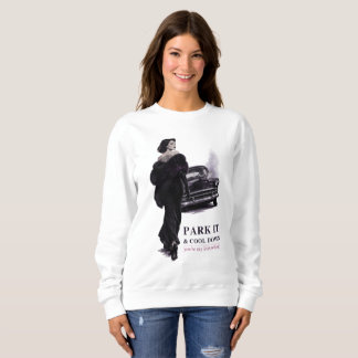 Sweatshirt Garez-la & Calmez-vous, déclaration vintage noir S