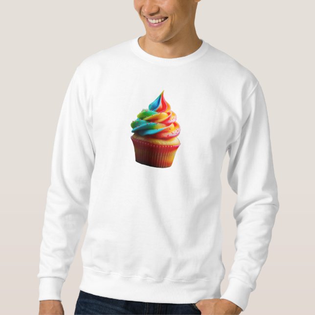Sweatshirt Gâteau cupcake arc-en-ciel étourdissant de Slipper (Devant)